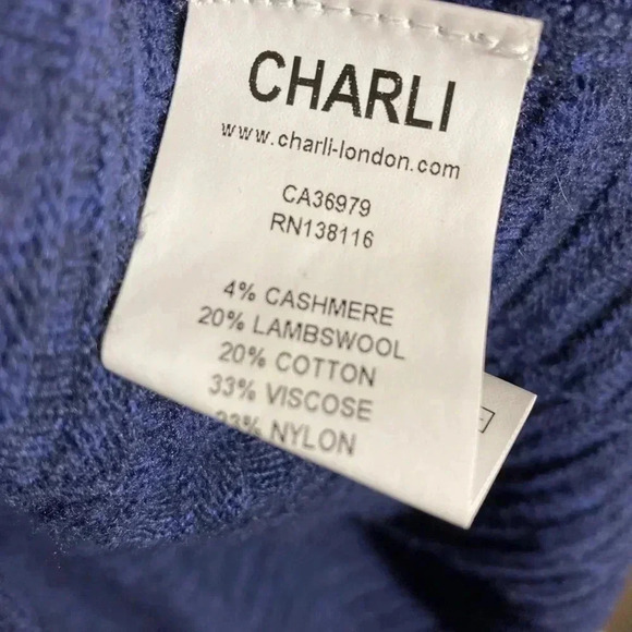 Charli London  blue textured wool blend sweater - Picture 5 of 6